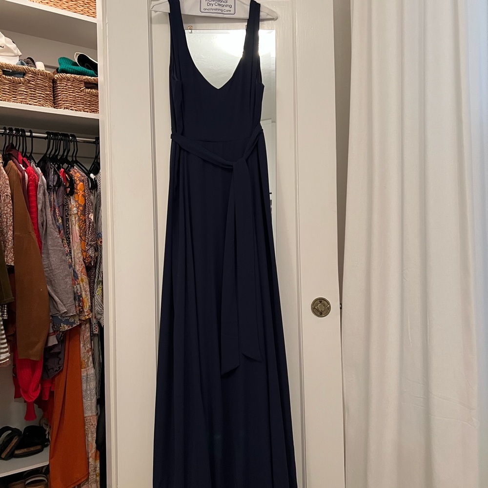 Show Me Your Mumu Jenn Maxi Dress in Rich Navy Crisp- XXL - like new